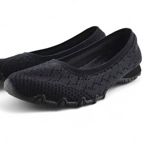 Skechers Women's Air Cooled Witty Knit Ballet Textile Flat Slip On Shoes 7